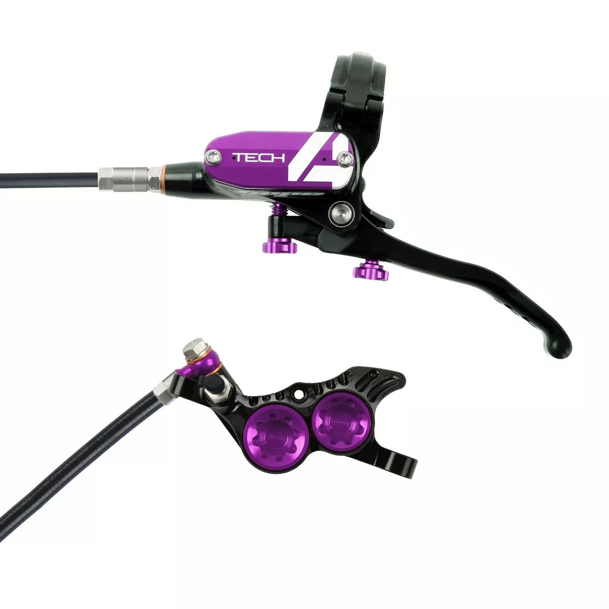 Hope Tech 4 V4 MTB Hydraulic Disc Brake and Lever - Purple